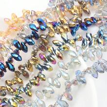 约95颗5*8毫米水滴形玻璃珠，彩色镀AB彩DIY饰品吊坠，适用于手工配件、鞋子、包包、发饰、节日礼物、生日礼物等。 - 5*8mm橫孔水滴 - 查看 11