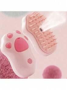 1 件，蒸汽猫刷，三合一电动宠物美容工具，便携式硅胶自清洁蒸汽刷，适用于猫和狗，舒适按摩和脱毛，护发，爪子设计，咖啡色随机发送，电池：150mAh - 彩色 - 查看 8