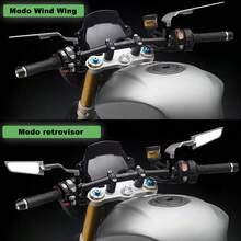 Alerón De Espejo Retrovisor Invisible Modificado Universal - Negro - Ver 7