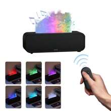 Diffuseur d'huiles essentielles avec effet de flamme Gzvxuny, humidificateur avec lumières LED 7 couleurs et télécommande, diffuseur d'aromathérapie avec fonction minuterie et arrêt automatique sans eau