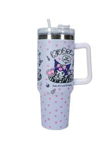 Sanrio زجاجة مياه معزولة بفراغ مع قش وملحقات سيليكون من Hello Kitty من Sanrio سعة 40 أونصة/12 ساعة، مصنوعة من الفولاذ المقاوم للصدأ 304، تصميم كرتوني جميل، عازلة الجدار، مثالية للمكتب والخارج والتخييم والتنزه والقيادة والسفر، هدية مثالية للأصدقاء والعائلة والمعلمين