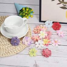 Faux Silk Multi-Layered Handmade Artificial Flowers Purple White Pink Bulk - Yellow - View 5