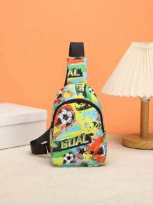 3PCS Back To School Backpack Travel Bag, Fashionable And Casual Cute Cartoon Football Print Travel Bag, Including Chest Bag, Luggage Bag, Clothing Storage Bag, Large Capacity Combination Bag. Suitable For Daily School, Very Suitable For Campus, Class, Photo, And Birthday Gifts For Friends. Suitable For Daily Business Trips, Outdoor Travel, Going Out, Outdoor Leisure Sports And Other Daily Use. Zipper And Print Positions Are Random.