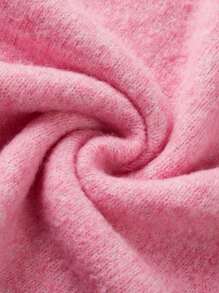 FOR BEAUTY Spring And Autumn Round Neck Half Sleeve Pink Knitted Shirt For Women's Winter New Style Loose Soft Soft Sticky Casual Lazy Style Warm Hoodie For Daily Commuting Versatile Fashion Simple Sweater Top New Year