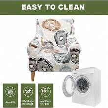 Local Delivery - Banquet Armchair Slipcover Printed Chair Covers With Arms Stretch Club Chair Slipcover Soft Armchair Sofa Covers Anti-Slip Furniture Protector For Dogs Pets Home Living Room Decor, 14 - 46 - 查看 4