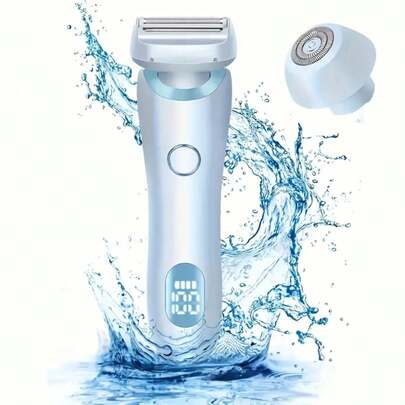 二合一女士电动剃须刀 - 干湿脱毛，长距离 800mAh，适用于面部、腿部、腋下和眉毛 - 便携式比基尼修剪器，可充电无线，温和有效剃须，比基尼修剪器 | 现代美学 | 耐用电池，剃须设备
