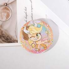 MY LITTLE PONY Insignia con purpurina Mi pequeño Pony rosada, diseño de dibujos animados adorable para mochila y uniforme: regalo perfecto para la vuelta al cole, fiesta de graduación o celebración de cumpleaños