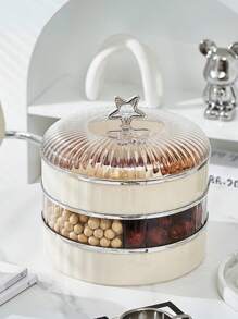 1 Peça Prato de Frutas Destacável com 5 Compartimentos, Caixa Portátil para Lanches para Casa e Exterior com Tampa, Recipiente Lavável para Armazenamento de Alimentos para Lanches, Frutas, Frutas Secas, Suprimentos Domésticos, Suprimentos Escolares, Equipamentos Outdoor, Suprimentos de Escritório, Presentes de Natal e Ano Novo