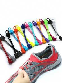 No-Tie Elastic Shoelaces For Outdoor Hiking Shoes, Sports Shoes, Running Shoes - Multicolor - View 2