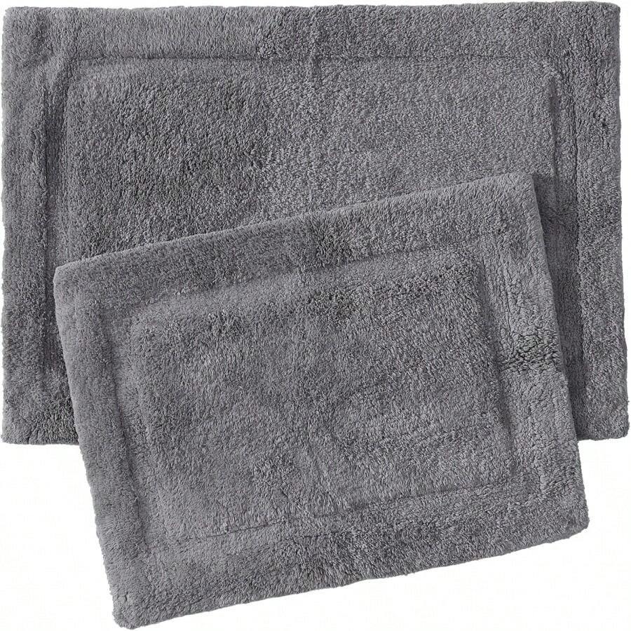 Jean Pierre New York Lydia Border 100% 纯棉浴室垫 - 防滑浴室地毯 - 灰色 - 20 英寸 x 32 英寸 返校秋季装饰 - 灰色 - 查看 1