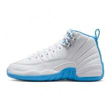 Big Kid's Jordan 12 Retro "Melo" White/University Blue (153265 112) - White - View 1
