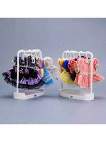 Adatto per appendini per bambole in tessuto , appendini per bambole da 20 cm, appendini per bambole di celebrità BJD, aste di supporto per abiti da 15 cm, rastrelliere per conservazione di abiti e scarpe per bambole da 20 cm, e rastrelliere per esposizione
