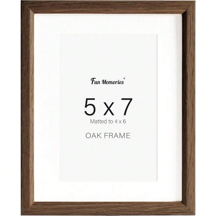 Entrega local: Marco de foto de roble de 16x16, marco con paspartú de 16x16 para foto de 12x12, marco de madera cuadrado para exhibición vertical y horizontal en pared y mesa (Beige, 1 pieza) - Madera de roble de origen estadounidense color nogal - Ver 1