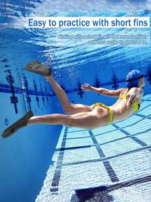 Pinne da nuoto in silicone confortevoli, con lama corta per nuoto a braccio, con borsa in rete, per adulti uomini e donne, per rafforzare la forza delle gambe, accessori da spiaggia, accessori per piscina