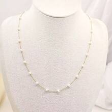 1 pieza Pulsera de perlas elegante y minimalista, de acero de titanio que no se desvanece, pulsera de perlas para mujer, para uso diario o como regalo