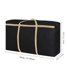 1pc Bolsa de embalaje de tela Oxford 105L Bolsa de viaje de gran capacidad resistente impermeable para ropa edredones bolsa de almacenamiento de equipaje - Negro - Ver 5