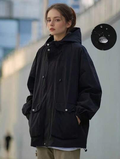 Women's Waterproof Windproof Hooded Hiking Jacket – Outdoor Softshell Rain Coat With Adjustable Storm Hood, Breathable Trekking Shell, Lightweight Travel Camping Climbing Jacket For Fall Winter Hiking, Backpacking, Jogging & Casual Wear