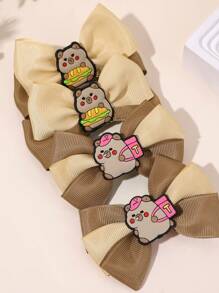 4 piezas Adorables pinzas de pelo con moños de capibara para niñas, clips de cocodrilo de color marrón caqui, decoración de capibara, pasadores de pelo con dibujos animados de capibara, horquillas lindas de animales, accesorios de pelo para adolescentes