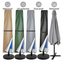 Oxford Cloth Waterproof Parasol Cover Outdoor Garden Patio Anti-UV Windproof Rainproof Sunshade Umbrella Cover With Pole &Zipper - Khaki - View 2