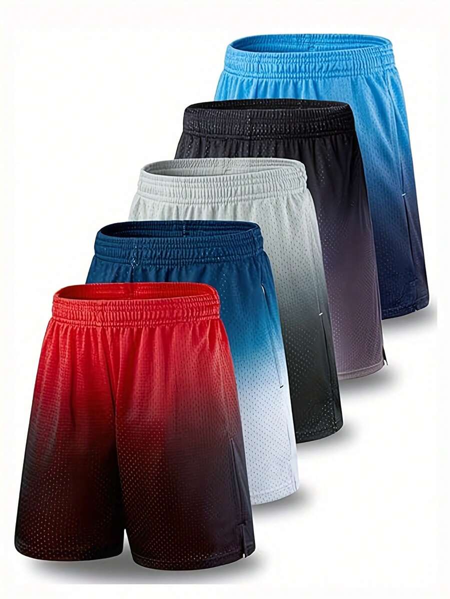 5 Pack Men's Athletic Shorts Mesh Basketball Shorts Men's Athletic Gym Shorts With Pockets, Men's Shorts, Shorts For Men, Summer Sports Shorts - 混合色 - 查看 1