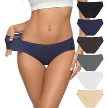 ALTHEANRAY Women's Seamless Hipster Underwear No Show Panties Soft Stretch Bikini Underwears Multi-Pack - Color12 - 查看 1