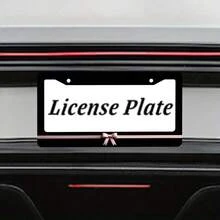 2PC Pink License Plate Frame Cute License Plate Black Funny License Plate Holder Women Personalized Car Accessory Decoration 12.3 X 6.3 - 12x6 inch - 查看 7