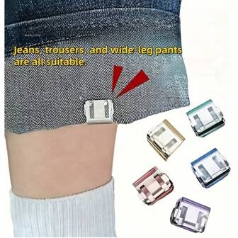 2/4/6/10 Pcs Invisible Pants Hem Shortener Clips,Metal + ABS,Transparent,Prevent Pants From Dragging On The Floor,Sewing-Free Hidden Hem Closure Clips