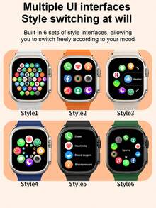 10-In-1 S9Ultra Smart Watch Set Includes Bluetooth Earphones And 7 Colorful Interchangeable Straps. Tracks Steps, Heart Rate, Sleep, Calories & More. Stylish And Waterproof, Perfect For Fitness, Daily Wear, Or Gifting. Compatible With IOS & Android Devices. - Black - View 6