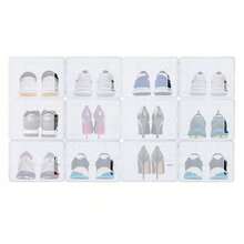 12-Stück Schuhkartons Stapelbare Schuhschachteln Schuhe Kartons Aufbewahrungsbox - Weiss - Übersicht 4