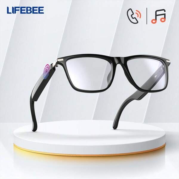 LIFEBEE Lunettes audio intelligentes sans fil LIFEBEE, casque sans fil, appels sans fil, lecture de musique, rechargeable, qualité sonore HD, lunettes de soleil sans fil pour l'extérieur antibleu, lunettes intelligentes pour le travail de bureau