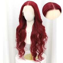 200 Density Reddish Lace Front Wigs Pre Plucked 13x4 Burgundy Colored Lace Front Wigs Body Wave Red Frontal Wig Synthetic Heat Resistant Fiber Hair Wig 13*4 Premium Lace Front Wigs Glueless Frontal Wigs HD Lace 26 Inch - Màu Đỏ Sâu - Xem 5
