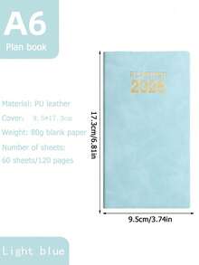 2026 A6 English Weekly Planning Notebook PU Leather Mini Portable Diary List Tasks, Expense Tracking And Organizing Meals School Supplies,School Supplies,Back To School