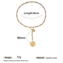 1pc Fashion Simple Elegant Stainless Steel Rhinestone Striped Evil Eye Pendant Necklace, Suitable For Holiday And Daily Wear