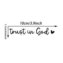 Trust In God, Faith Hope Love, Self-Adhesive Shiny Look, Teacher Religious Gifts, "Trust In God" With Heart Graphics - Christian Church Decorations For Churches, Homes, Schools And Offices! - Black - View 3
