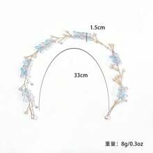 Handmade 3-Leaf Butterfly Pearl Bridal Headdress, Pearl Headband For Wedding Dress Hair Accessories