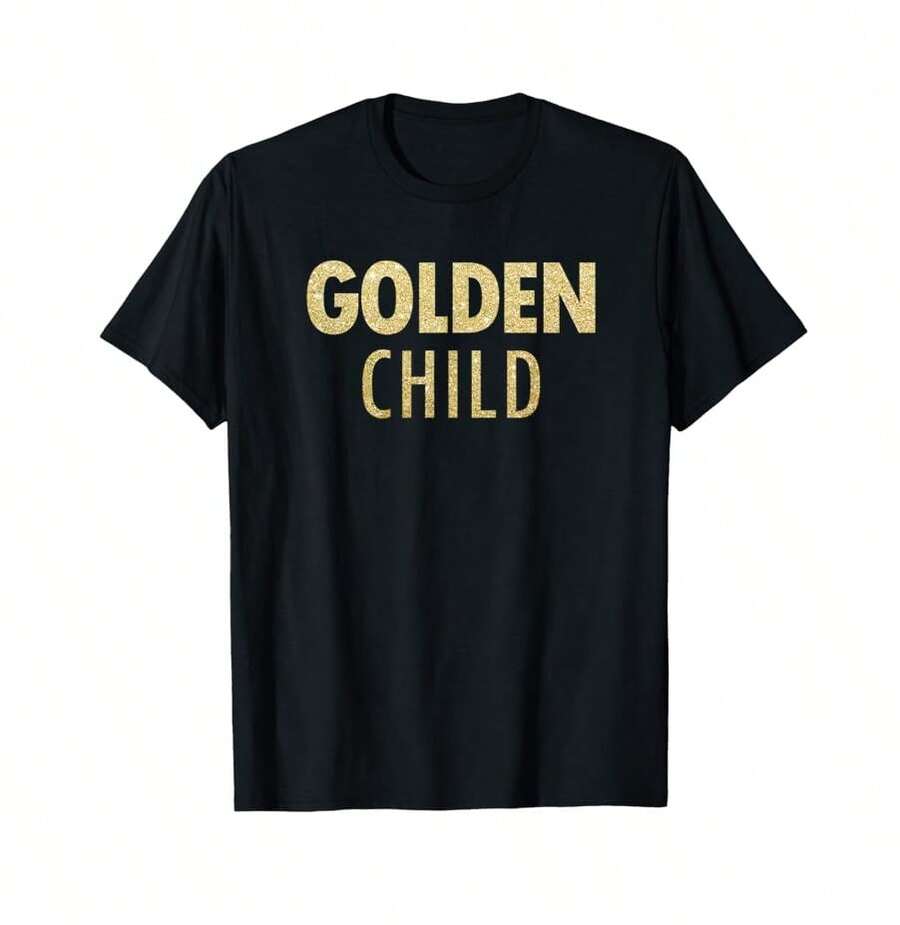 Golden Child Gold Flashy & Bold Statement T-Shirt Men's Tshirt Gift For Hikerscotton T Shirt,Graphic Tees,Vintage T Shirts,100 Percent Cotton T Shirt,Oversize - Black - View 1