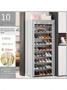 1pc Simple Shoe Rack Multi-Layer Steel Pipe Assembly Dustproof Household Space-Saving Student Dormitory Economical Shoe Cabinet - Multicolor - View 5