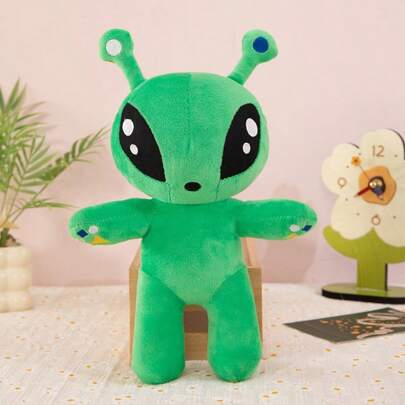 1 pieza Nuevo Lanzamiento 2025 - Muñeco de peluche de Alien de ojos grandes verde - Almohada compañera de sueño divertida para niños y niñas - Muñeco de peluche - Hecho a mano - Regalo de cumpleaños, regalo de Navidad, regalo de Halloween, regalo perfecto