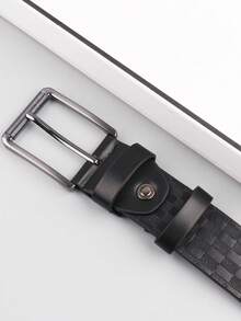 1pc Men's Pin Buckle PU Leather Belt (With Hole Punch Tool, No Gift Box) - Black No.2 - View 8