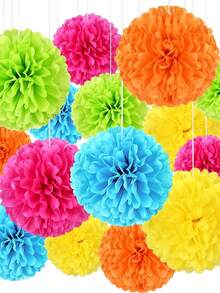 2 件/18 件/36 件多色纸花球套装，主题派对装饰纸花球