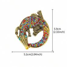 1pc Vintage Exaggerated Crocodile Animal Shaped Brooch, Zinc Alloy Rhinestone Inlaid Clothing Suit Jacket Pin, Suitable For Banquet, Party Wear, Holiday Gift - Crocodile - View 16