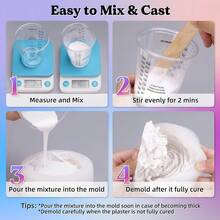 1 Piece 1000G/500G/300G Resin Casting Powder, Plaster Of Paris - High Strength, Bubble-Free, Fine White Plaster For Jewelry Casting And DIY Crafts, Suitable For DIY Home Decoration And Art Creation - White - View 3