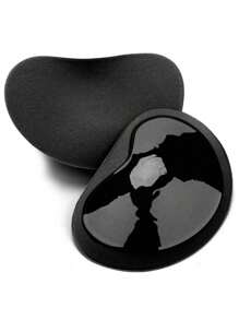 1 Pair Bra Pads Inserts Sticky Bra Push Up, Silicone Adhesive Breast Lift Waterproof Padding For Women Sports Swimsuits Bikini Dress Bathing Suit,  Beige And Black