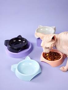 PETSIN 1 pezzo Ciotola rotonda a forma di gatto per animali domestici realizzata in materiale PP, ciotola per alimentazione e bevuta per cani e gatti antiscivolo e anti-ribaltamento, adatta per l'uso interno