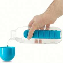 Portable Water Bottle With Integrated Pill Holder - Blue - View 2