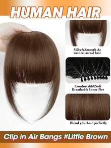 شعر مستعار قابل للتمديد من الأمام مع غرة هواء غير مرئية، إكسسوارات تجميل سهلة الارتداء والحفاظ على غرات طبيعية للنساء