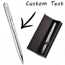 1 pezzo Stilo capacitivo personalizzabile e penna 2-in-1, cofanetto regalo premium, penna di alta qualità personalizzabile con nome/logo, penna retrattile ovale in metallo, penna con firma in metallo, cofanetto regalo di lusso per compleanni, feste, forniture scolastiche, ritorno a scuola