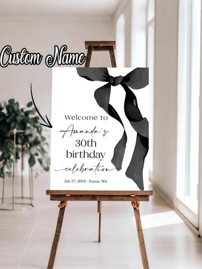 1pc Personalized Graduation Welcome Poster, Customized Name Date, Graduate Welcome Poster, Graduate Party Welcome Poster Decoration, Graduation Courtyard Sign, Graduation Party Decoration Welcome Poster, Elegant Graduation Celebration Poster, Ideal Gift For Graduates, Graduation Party Decorations, For Students, Friends, Family, Leave A Good Memory For Youth
