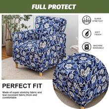 Local Delivery - Banquet Armchair Slipcover Printed Chair Covers With Arms Stretch Club Chair Slipcover Soft Armchair Sofa Covers Anti-Slip Furniture Protector For Dogs Pets Home Living Room Decor, 14 - A6 - 查看 3