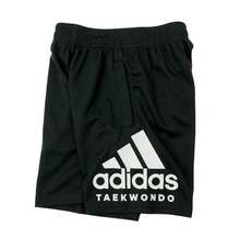 Adidas 儿童标志印花夏季短裤（AdiKTW2SK-BW） - 黑色 - 查看 3